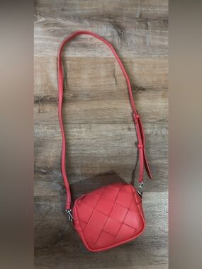 A New Day Red Woven Crossbody Bag